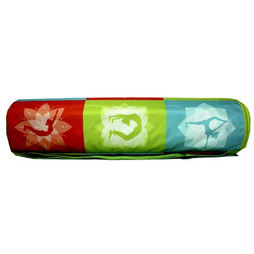 Printed Attractive Yoga / Exercise Mat Bag / Carrier With Adjustable Broad Shoulder Strap - Asanas