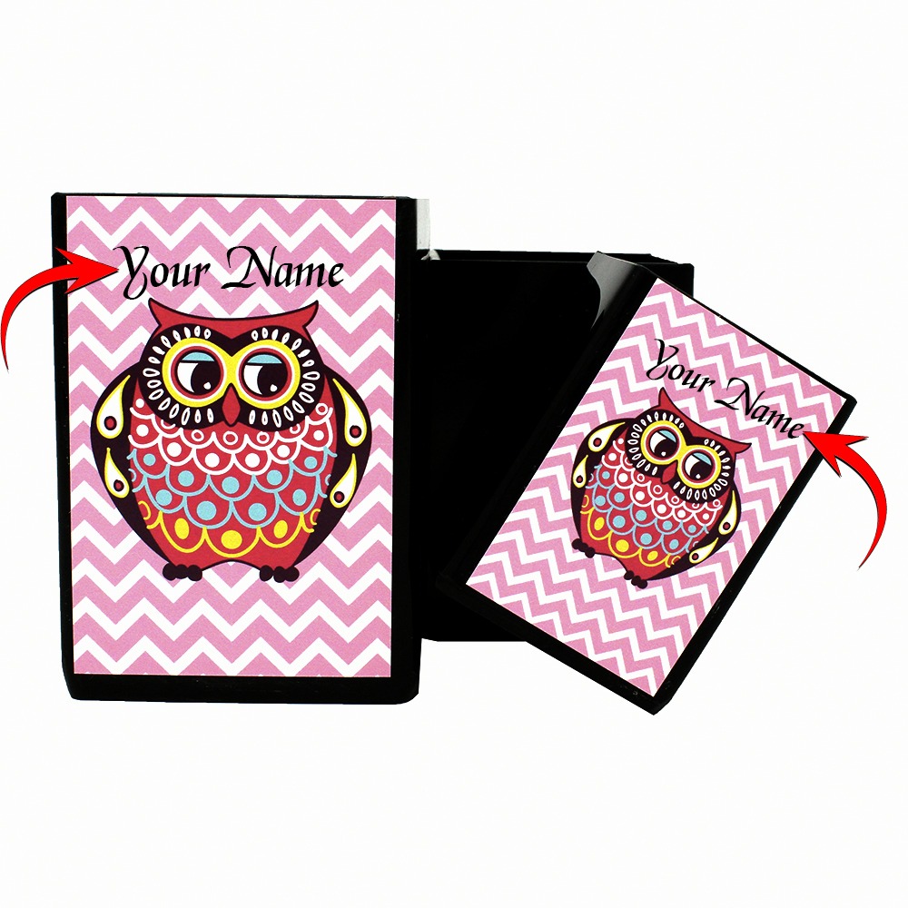 3 Compartment Stationery Organiser - Pink Owl