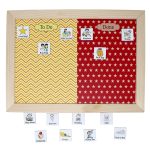 Magnetic Chore Chart – Kids Responsibility and Daily Activity Planner - Red Yellow Design