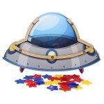 Reward Jar Incentive Jar for Kids Children with Stars and Smilies - Spacecraft Design