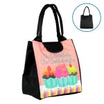 Lunch Bag with Inside Pocket – Waterproof Tiffin Bag for Kids - Cupcake Design