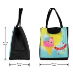 Lunch Bag with Inside Pocket – Waterproof Tiffin Bag for Kids - Icecream Design