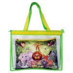 Waterproof PVC Tote Bag Set with Colorful Animals Pouch for Boys and Girls