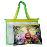 Waterproof PVC Tote Bag Set with Colorful Animals Pouch for Boys and Girls