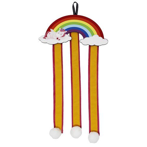Hair Clip Organizer – Rainbow Unicorn Design Hanger for Girls and Women