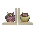 Wooden Bookend – Adjustable Book Stopper for Kids and Adults – Decorative and Functional Book Holder - Owl Design