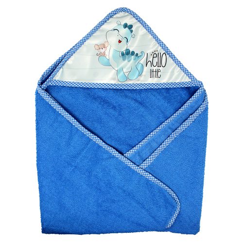 Baby Hooded Towel – Blue Dinosaur Design | Ultra-Soft, Plush & Absorbent Bath Towel for Newborns, Infants, and Toddlers | Adorable Baby Shower Gift