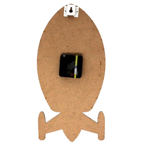 Shaped Wall Clock for Kids – Non-Ticking, Quiet Decorative Clock for Children's Room - Space Rocket Design