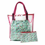 Swim Bag Set – Waterproof PVC Drawstring Bag with Wet & Dry Compartments and Pouch - Unicorn Design