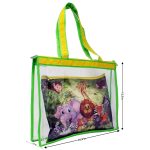 Waterproof PVC Tote Bag Set with Colorful Animals Pouch for Boys and Girls
