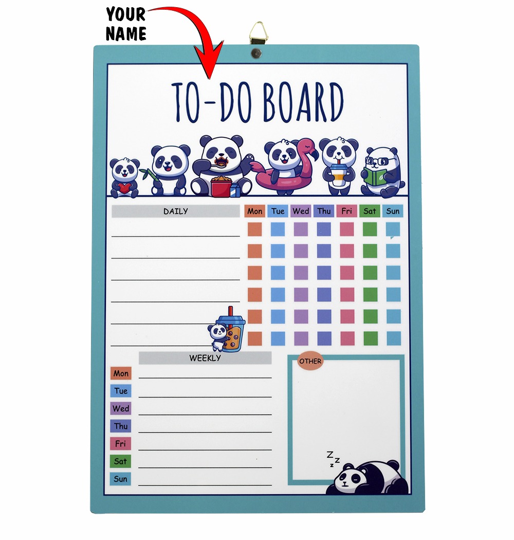 Magnetic To-Do Board for Kids – Dry Erase Chore Chart and Activity Planner - Panda Design
