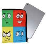 Tablet Sleeve – Water-Resistant Tablet Cover with Smooth Zipper for Easy Access - Face Expressions Design