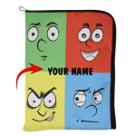 Tablet Sleeve – Water-Resistant Tablet Cover with Smooth Zipper for Easy Access - Face Expressions Design