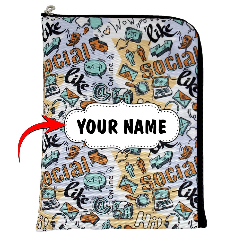 Tablet Sleeve – Water-Resistant Tablet Cover with Smooth Zipper for Easy Access - Doodles Design