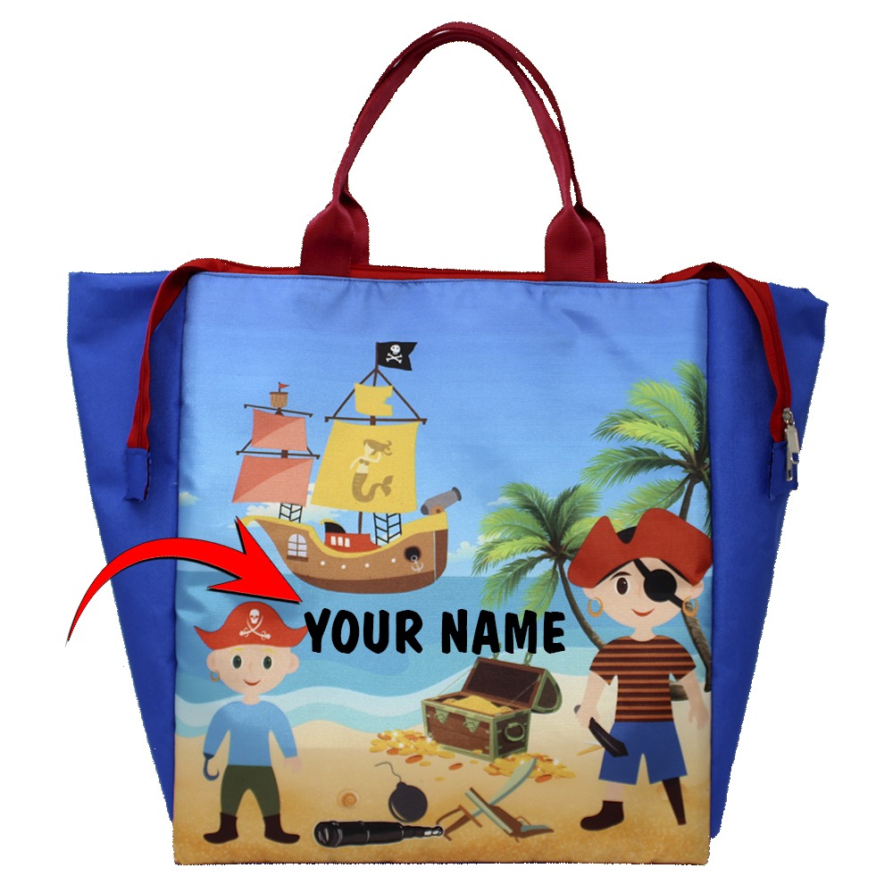 Kids Expandable Tote Bag – Pirates Carry Bag for Travel and Beach