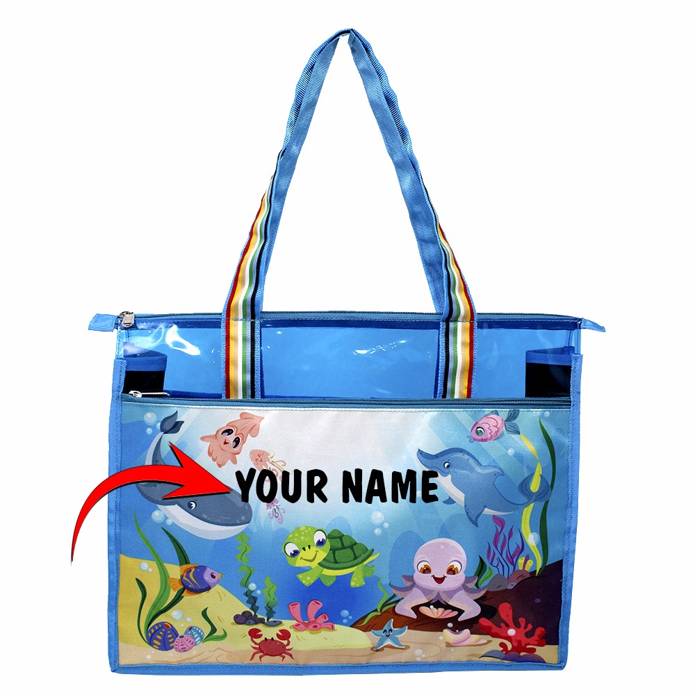 Kids PVC Tote Bag – Colored Waterproof Dolphins Shoulder Bag for Children