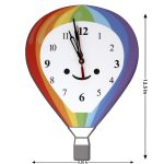 Shaped Wall Clock for Kids – Non-Ticking, Quiet Decorative Clock for Children's Room - Hot Air Balloon Design