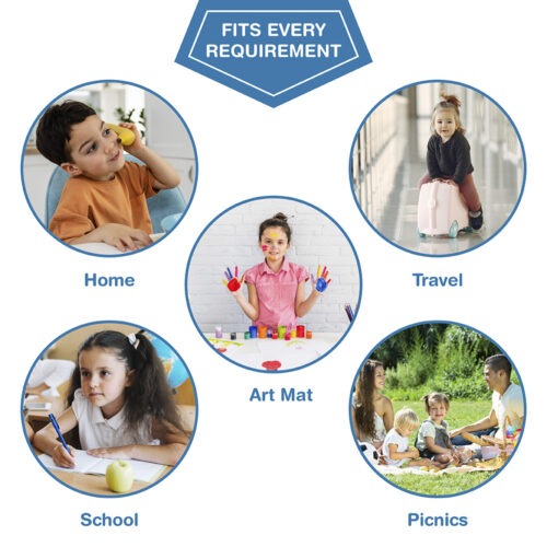 Roll-Up Table Mat Placemat for Kids Children with spoon fork and napkin - Pizza Design