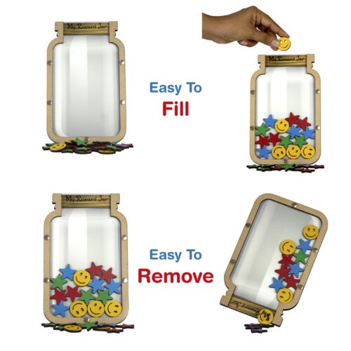 Reward Jar Incentive Jar for Kids Children with Stars and Smilies - Jar Design