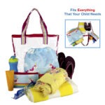 Swim Bag Set – Waterproof PVC Drawstring Bag with Wet & Dry Compartments and Pouch - Rainbow Unicorn Design