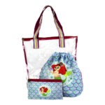Swim Bag Set – Waterproof PVC Drawstring Bag with Wet & Dry Compartments and Pouch - Mermaid Design