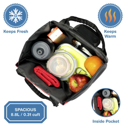 Lunch Bag with Inside Pocket – Waterproof Tiffin Bag for Kids - Donut Design