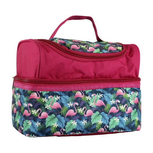Kids Compact Lunch Bag – Insulated Flamingo Tiffin Bag with Handle for School and Travel