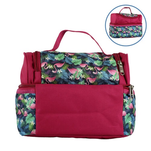 Kids Compact Lunch Bag – Insulated Flamingo Tiffin Bag with Handle for School and Travel