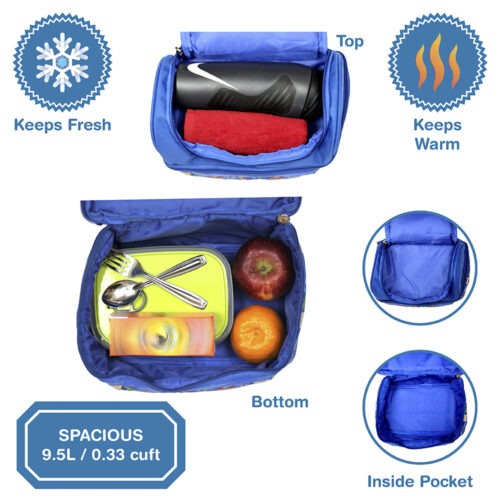 Kids Compact Lunch Bag – Insulated Pirates Tiffin Bag with Handle for School and Travel