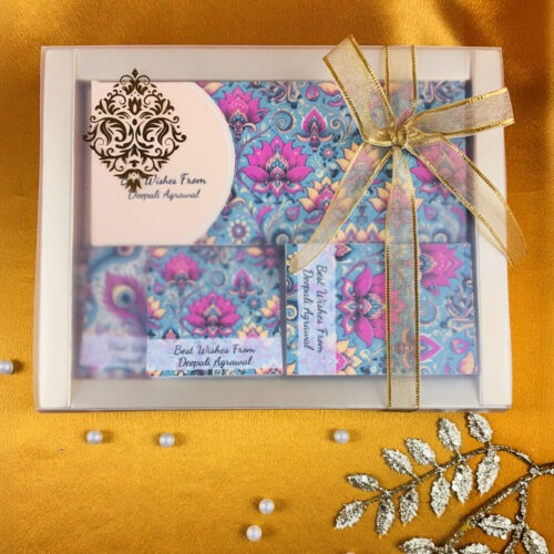Festive Customised Stationery Hamper - 10 Envelopes, 10 Single Side Tags, 10 Folded Tags packed in a stylish Gift Box
