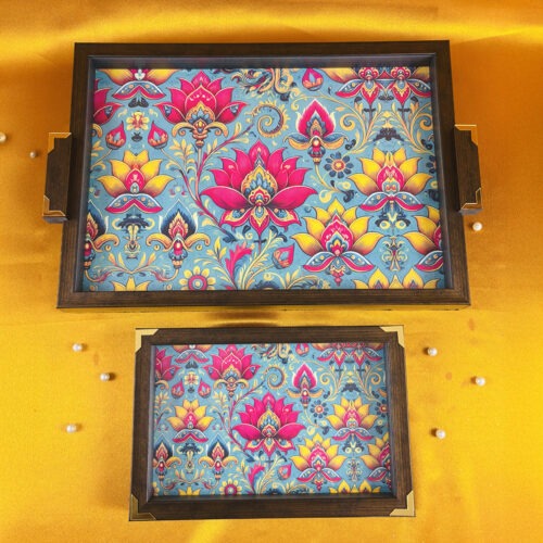 Festive Customised Wooden Tray set of 2 - Big & Small