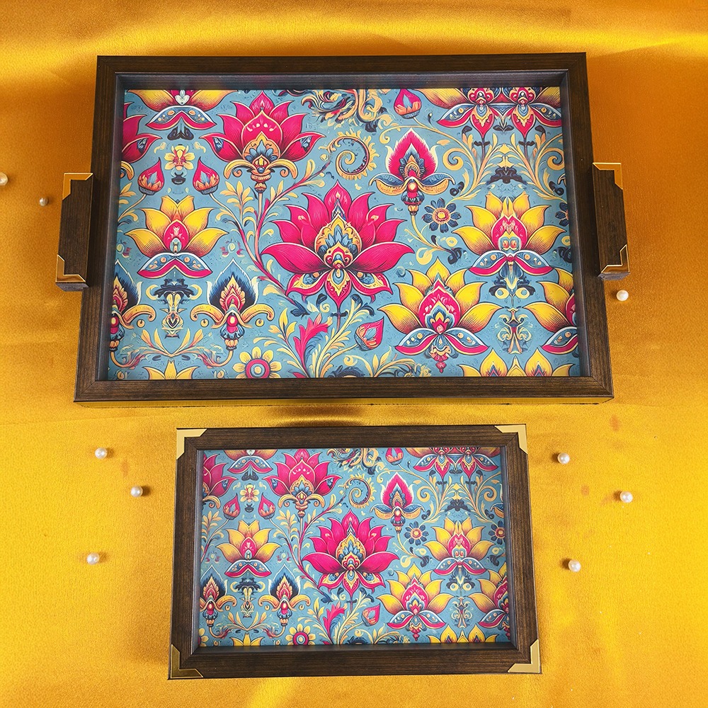 Festive Customised Wooden Tray set of 2 - Big & Small
