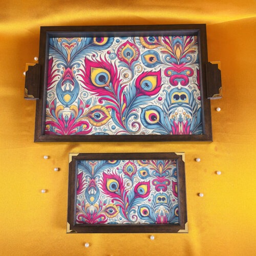 Festive Customised Wooden Tray set of 2 - Big & Small